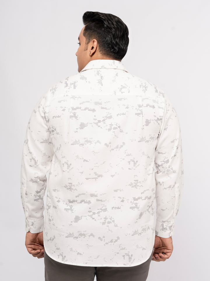 Plus size Printed Stretch Satin Party Shirt For Men | XL-7XL