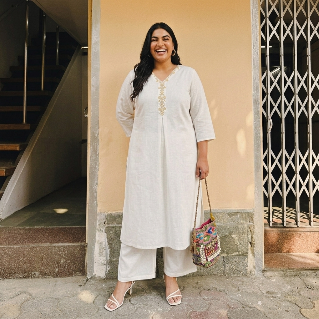 PLUS SIZE WOMEN’S SOLID ETHNIC KURTA | XL-7XL