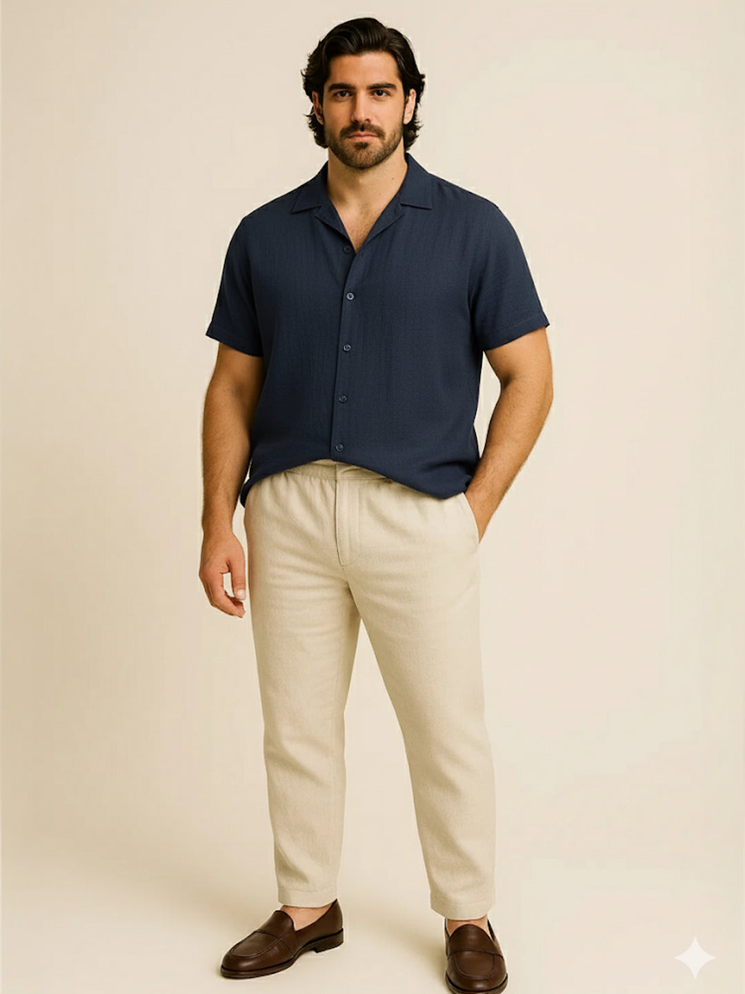 PLUS SIZE LOUNGE SEERSUCKER STRETCH HALF SLEEVE SHIRT FOR MEN | XL-7XL