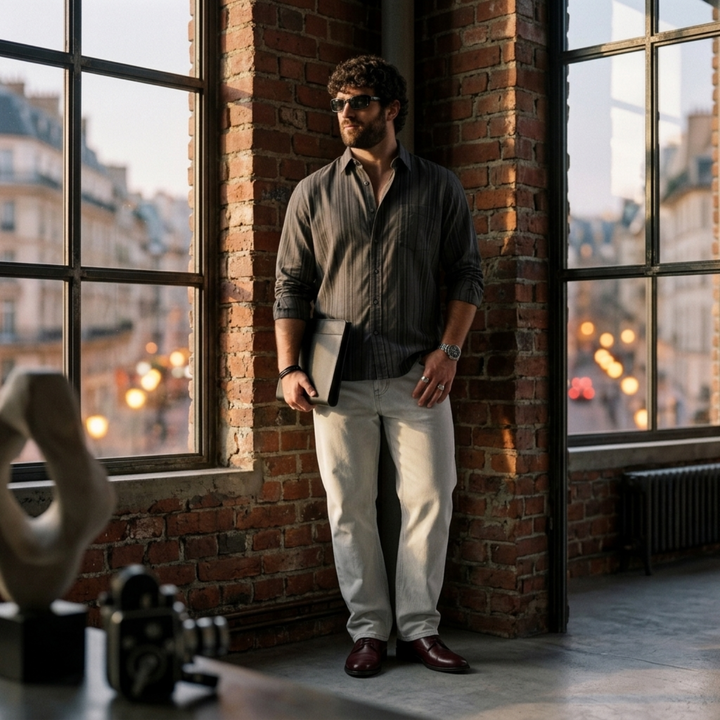PLUS SIZE MEN’S STRIPE SHIRT | XL-7XL