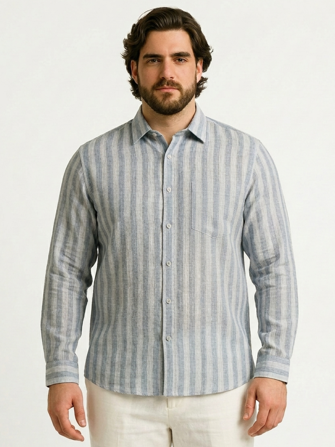 PLUS SIZE MEN STRIPE SHIRT| XL-7XL