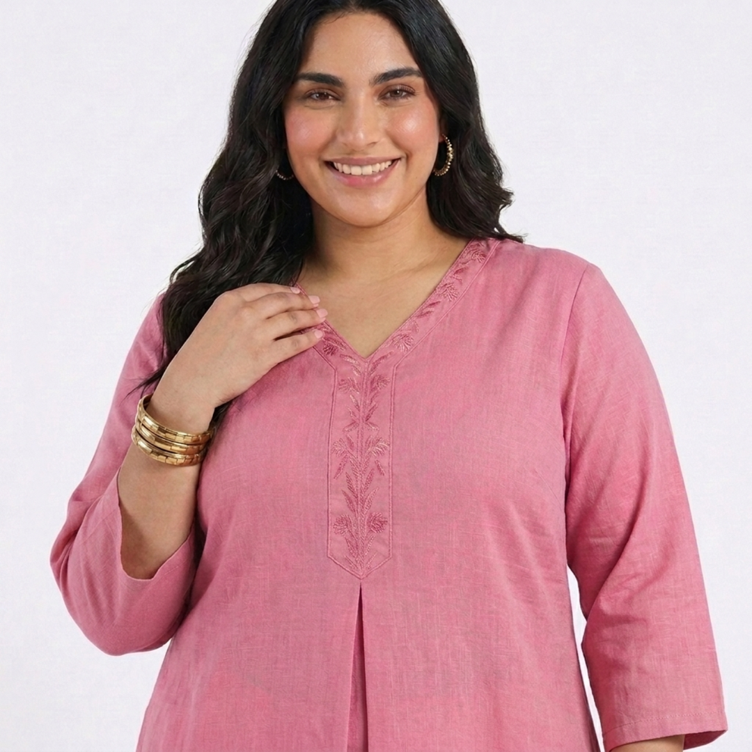 PLUS SIZE WOMEN’S SOLID ETHNIC KURTA | XL-7XL