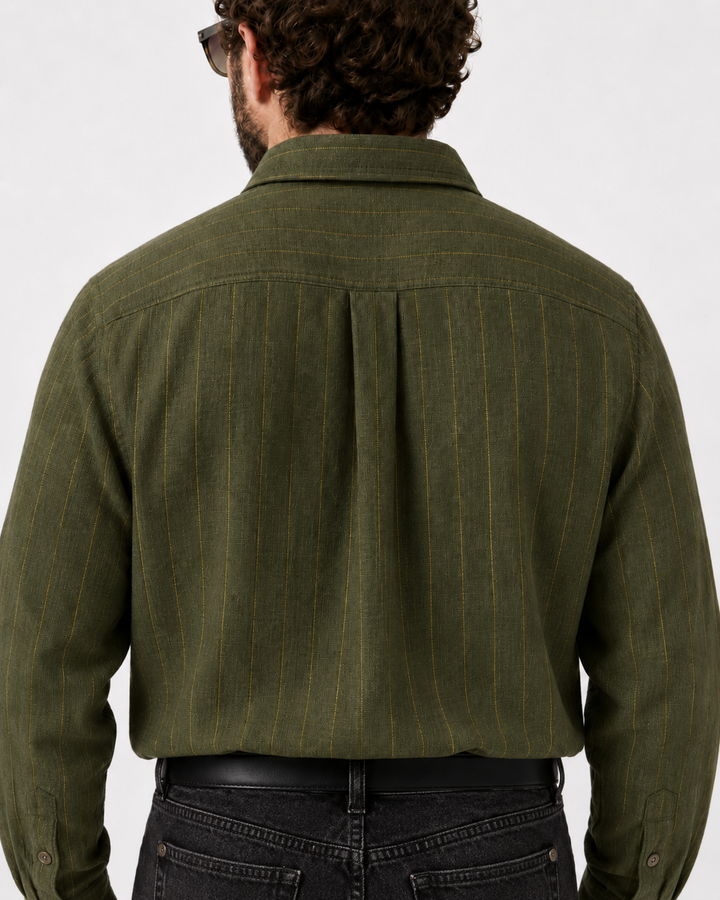 PLUS SIZE LINEN STRIPE SHIRT FOR MEN | XL-7XL