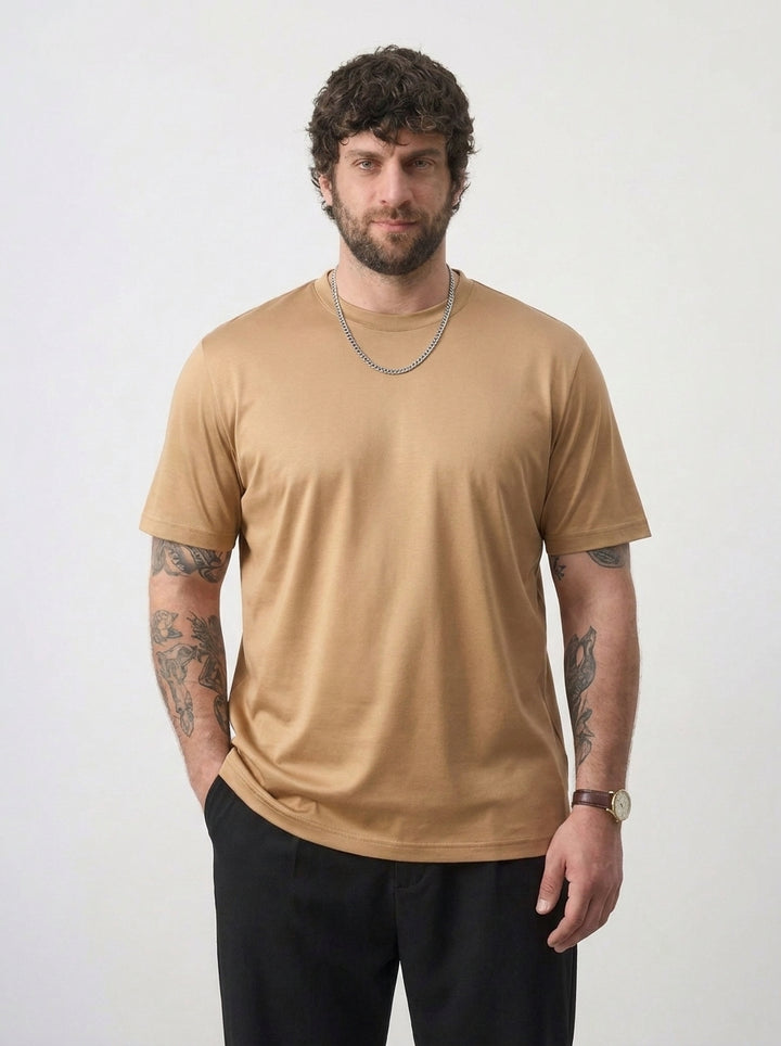 PLUS SIZE MERCERIZED COTTON T-SHIRT FOR MEN | XL-7XL