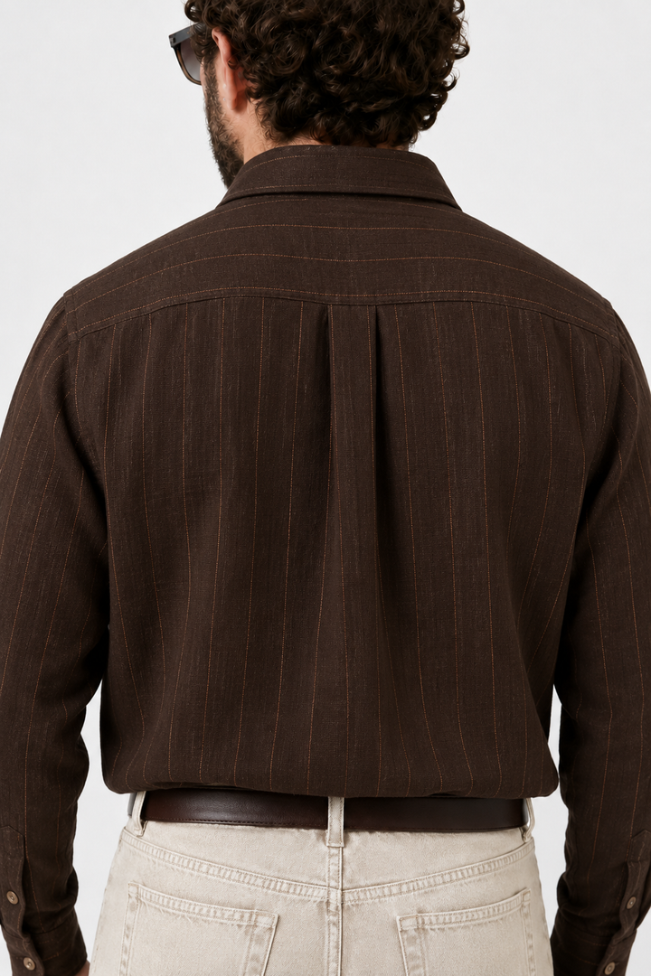 PLUS SIZE LINEN STRIPE SHIRT FOR MEN | XL-7XL