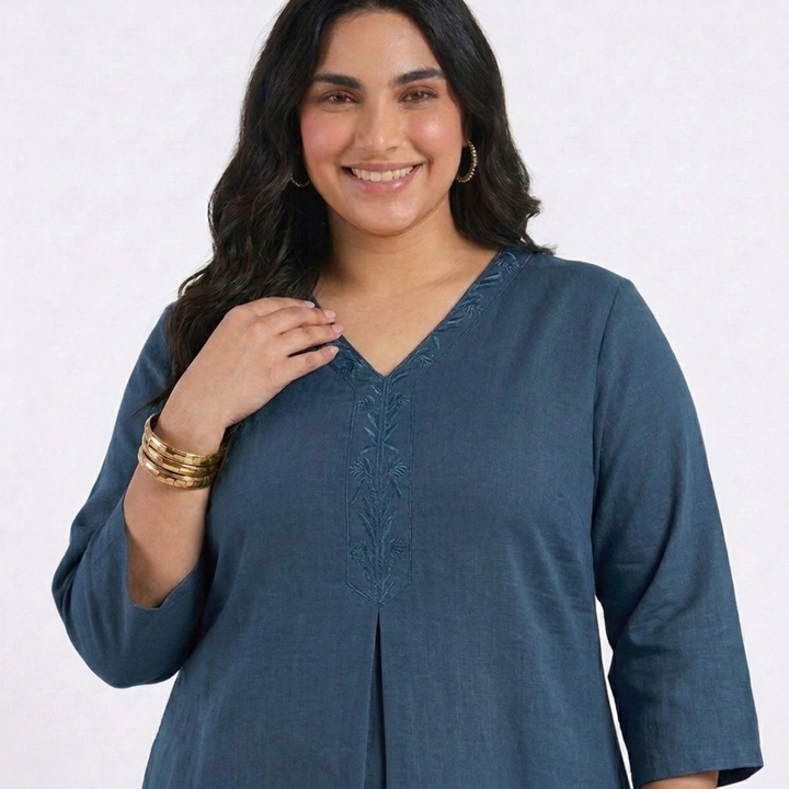 PLUS SIZE WOMEN’S SOLID ETHNIC KURTA | XL-7XL