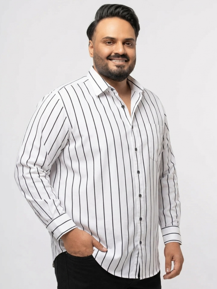 PLUS SIZE MEN STRIPE SHIRT| XL-7XL