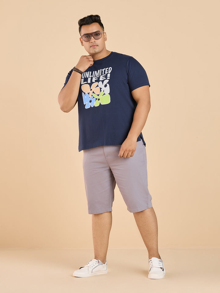 PLUS SIZE STRUCTURE KNIT GRAPHIC T-SHIRT FOR MEN | XL-7XL