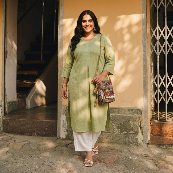 PLUS SIZE WOMEN’S SOLID ETHNIC KURTA | XL-7XL