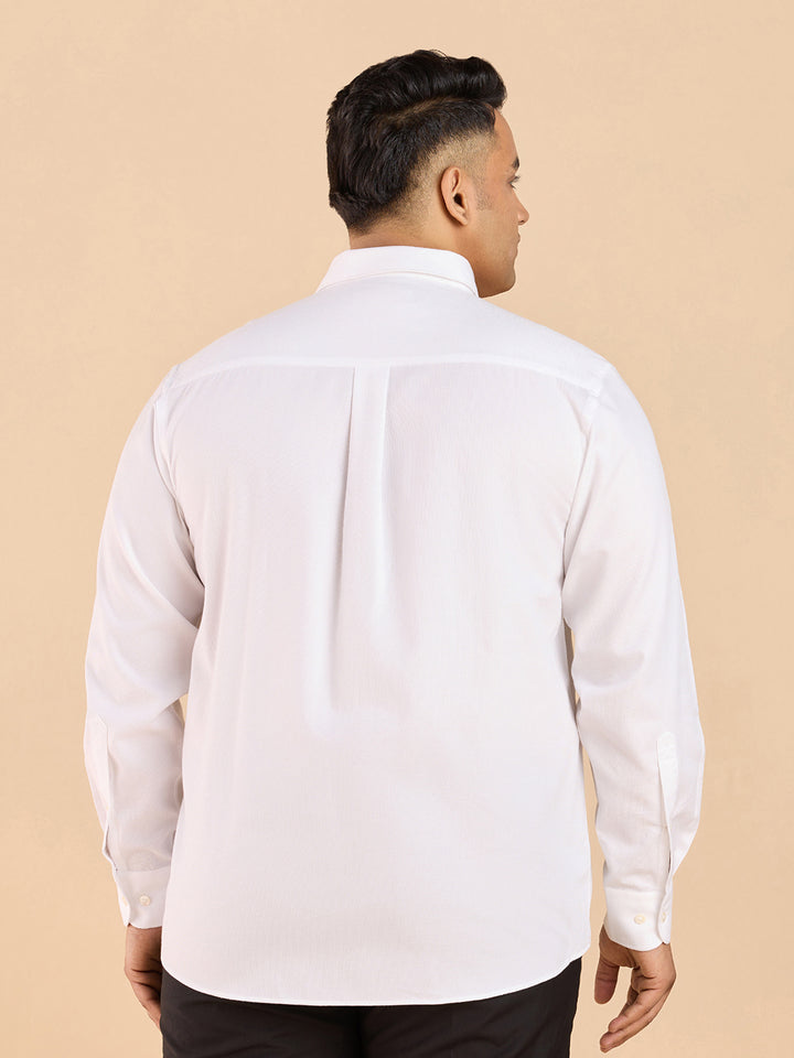 Monochrome White Stretch Satin Shirt