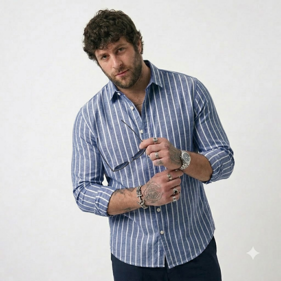 PLUS SIZE STRIPE SHIRT FOR MEN | XL-7XL