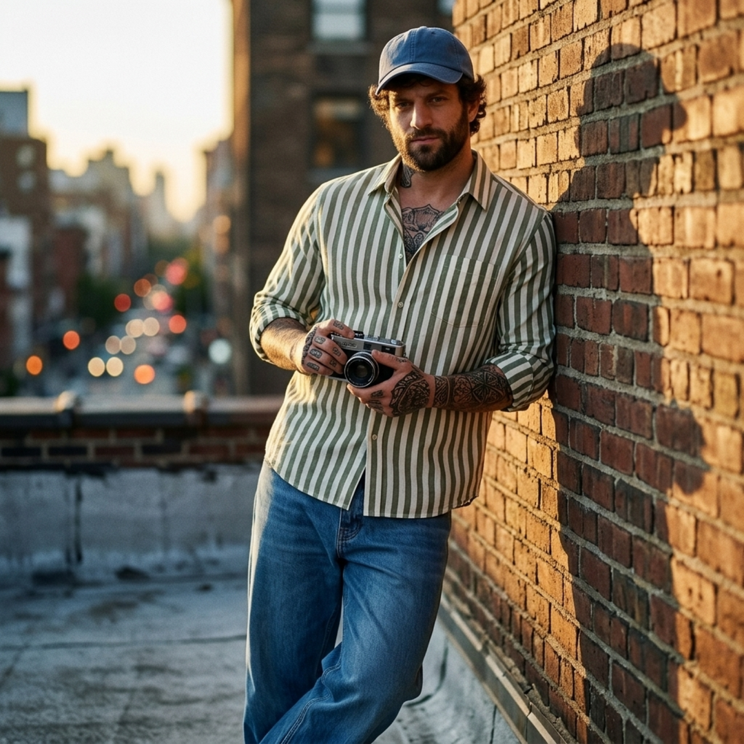 PLUS SIZE MEN’S STRIPE SHIRT | XL-7XL