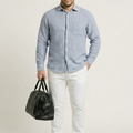PLUS SIZE MEN SOLID LINEN SHIRT| XL-7XL