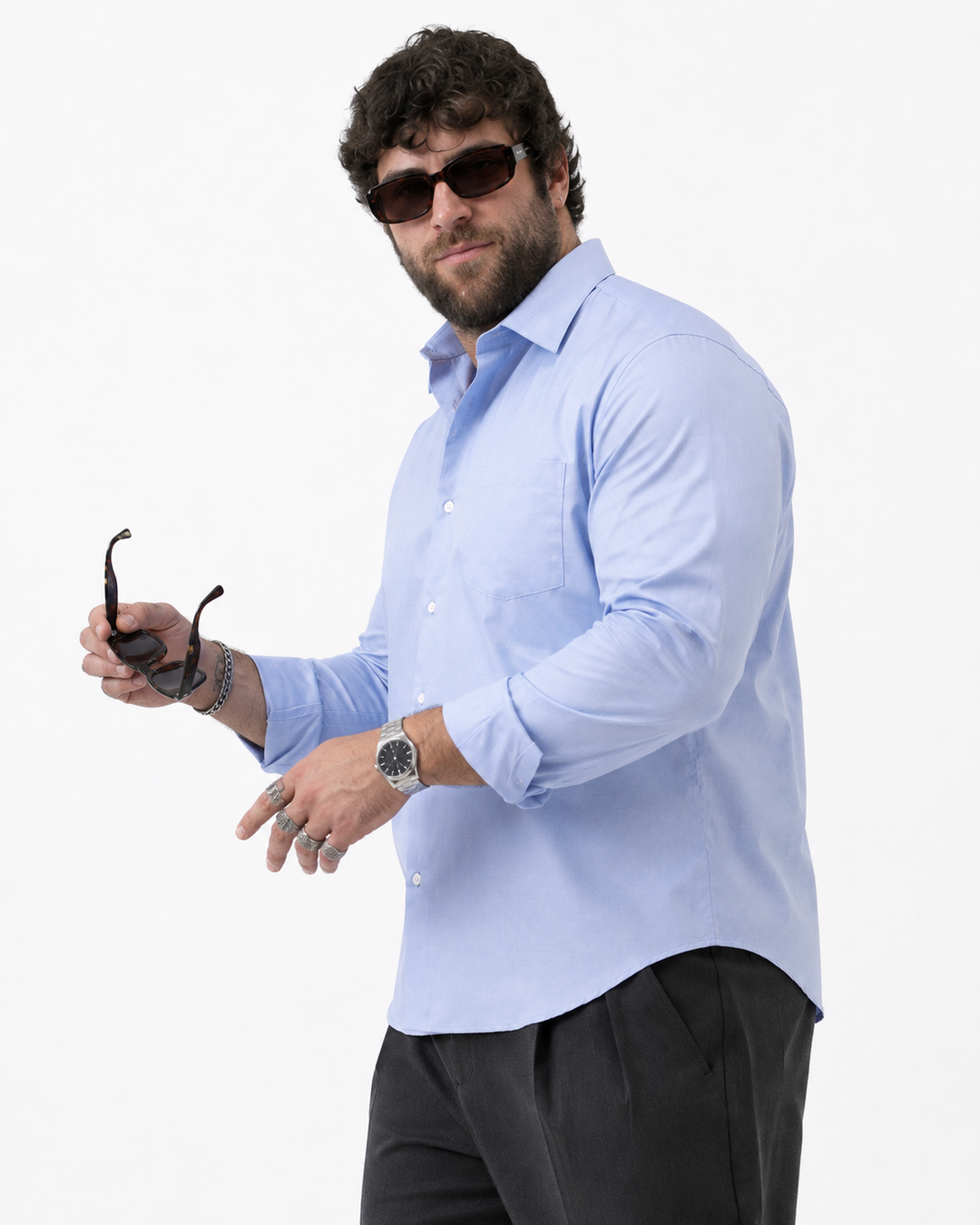 PLUS SIZE SOLID SHIRT FOR MEN | XL-7XL