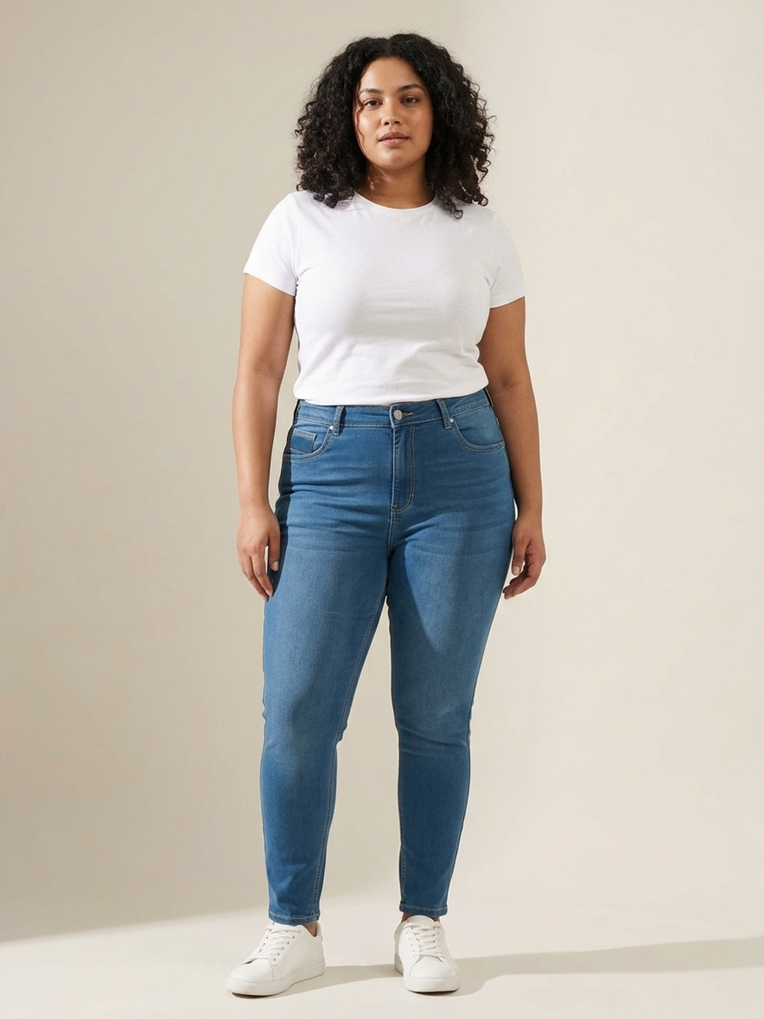Medium Wash Stretch Jeans | XL-7XL