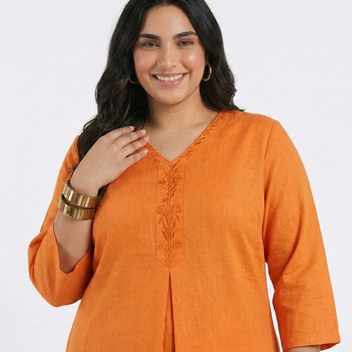 PLUS SIZE WOMEN’S SOLID ETHNIC KURTA | XL-7XL