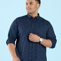 Plus Size Floral Linear Duality Elegance Breezy Shirt | XL-7XL
