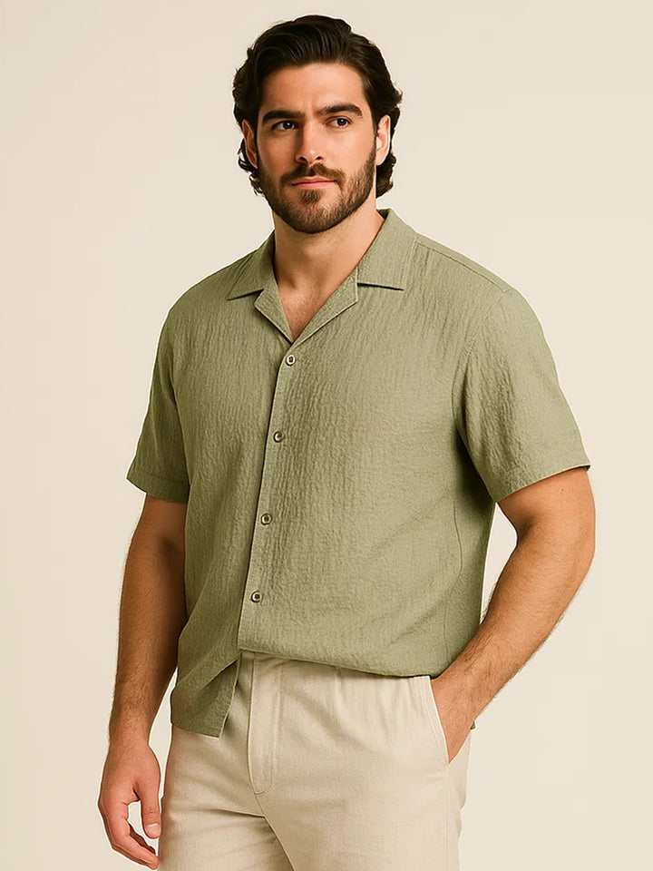 PLUS SIZE LOUNGE SEERSUCKER STRETCH HALF SLEEVE SHIRT FOR MEN | XL-7XL