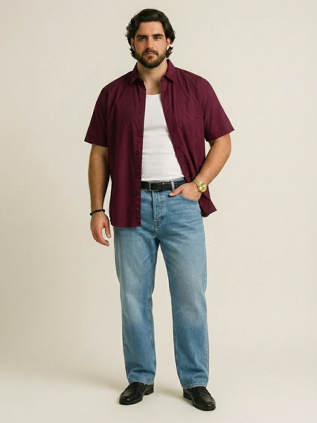 PLUS SIZE MEN SOLID SHIRT| XL-7XL