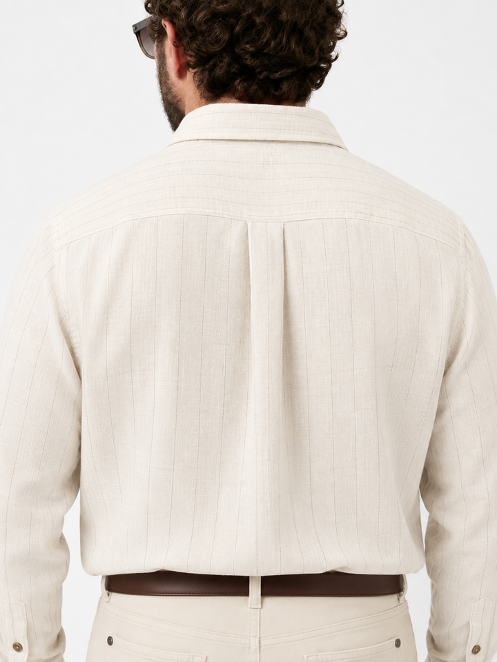 PLUS SIZE LINEN STRIPE SHIRT FOR MEN | XL-7XL