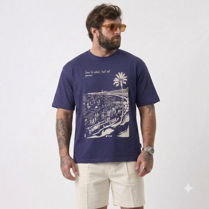 PLUS SIZE SAINT TROPEZ HOLIDAY T-SHIRT FOR MEN | XL-7XL