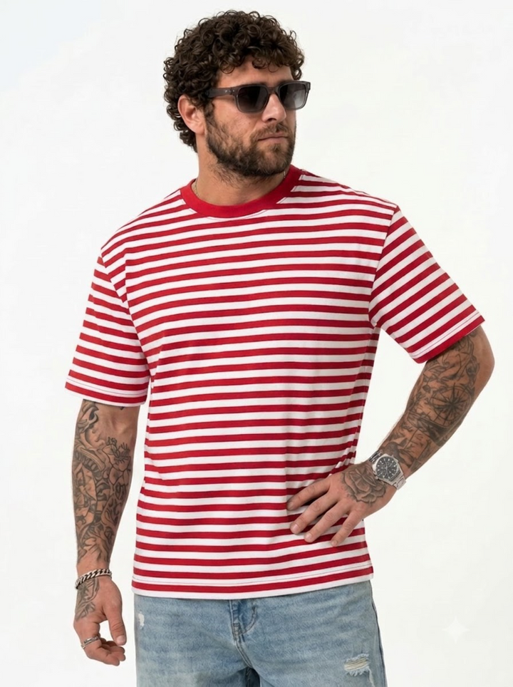 PLUS SIZE MEN STRIPER T-SHIRT | XL-7XL
