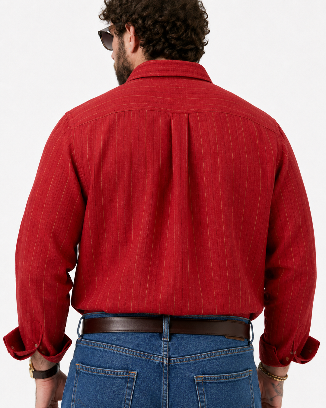 PLUS SIZE LINEN STRIPE SHIRT FOR MEN | XL-7XL