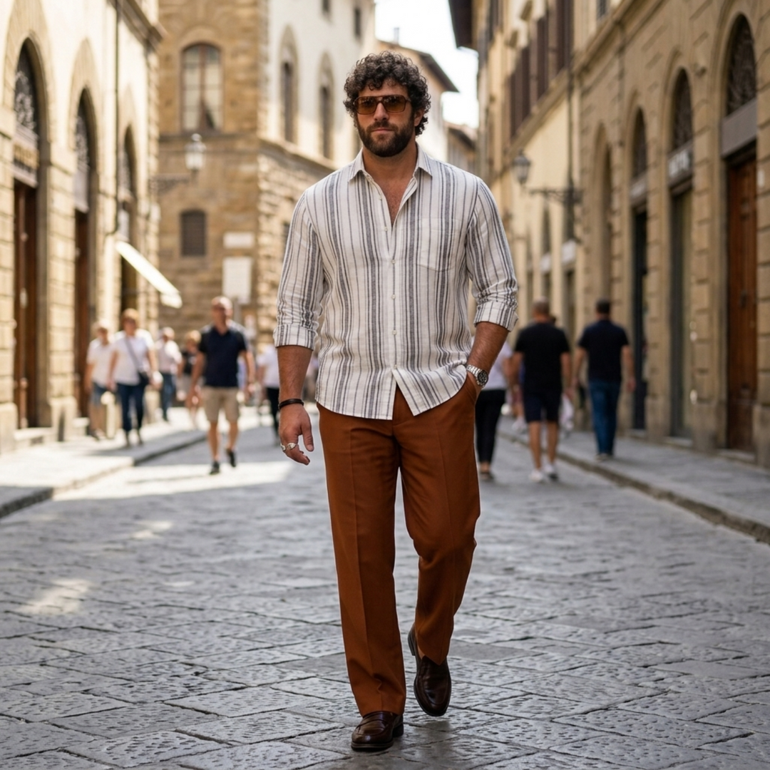 PLUS SIZE MEN’S STRIPE SHIRT | XL-7XL
