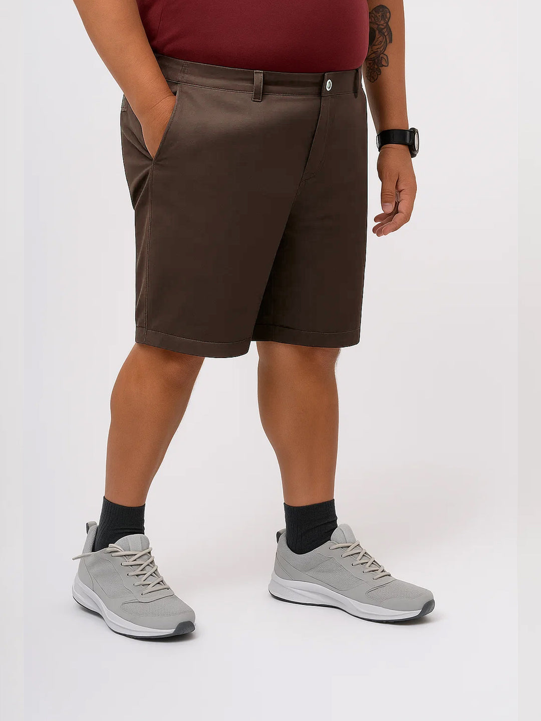 PLUS SIZE SOLID TWILL HOLIDAY CITY SHORTS FOR MEN | XL-7XL