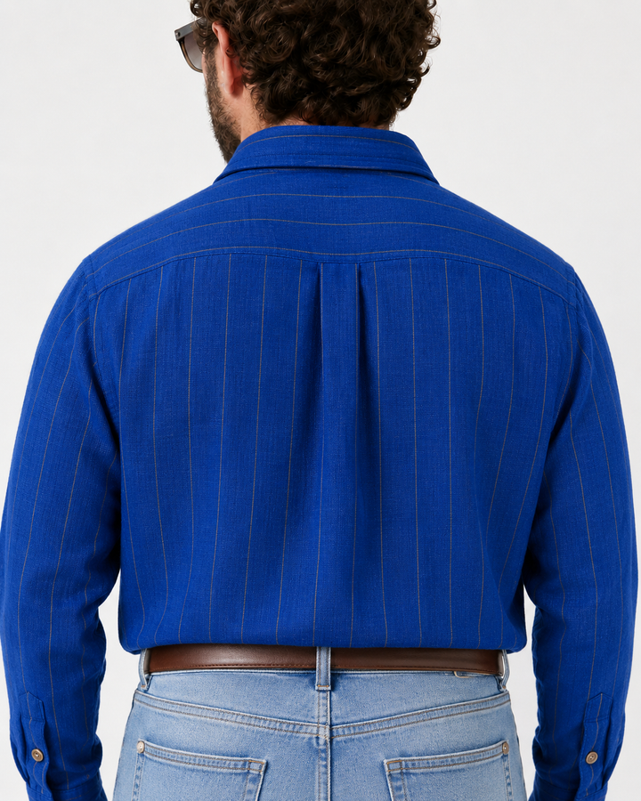 PLUS SIZE LINEN STRIPE SHIRT FOR MEN | XL-7XL