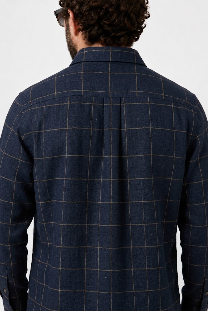 PLUS SIZE LINEN CHECK SHIRT FOR MEN | XL-7XL