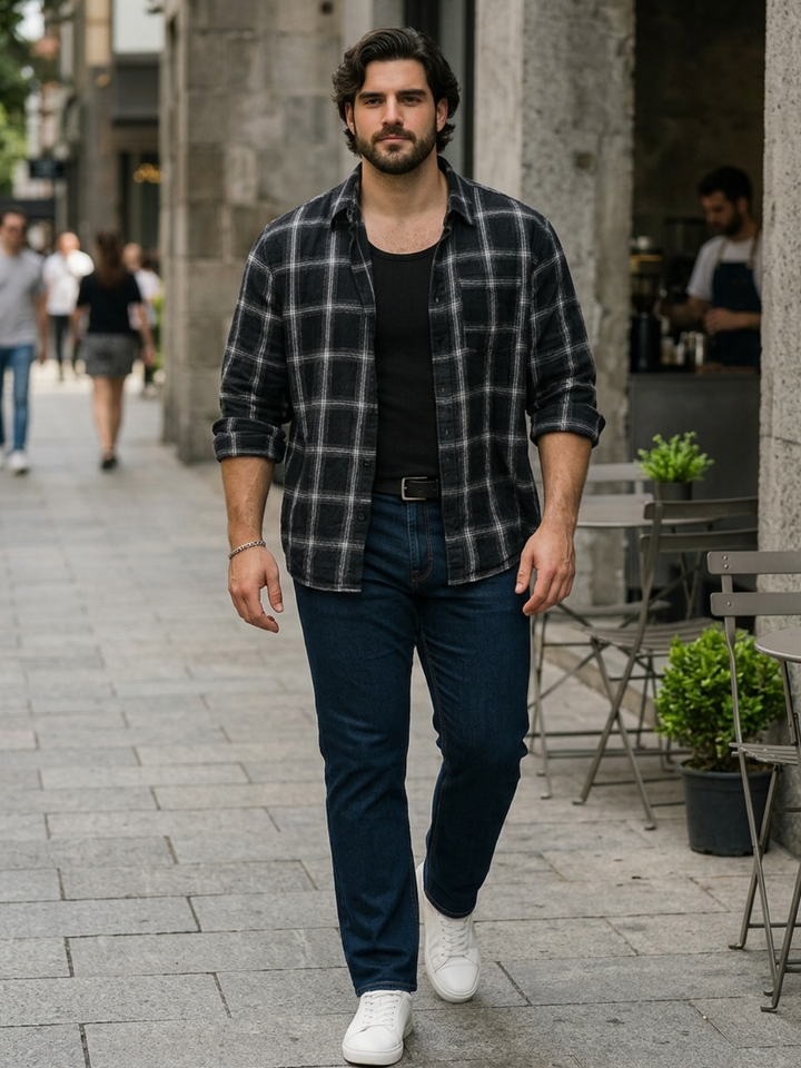 PLUS SIZE MEN CHECK SHIRT| XL-7XL