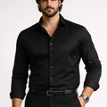 PLUS SIZE SOLID SATIN SHIRT FOR MEN | XL-7XL