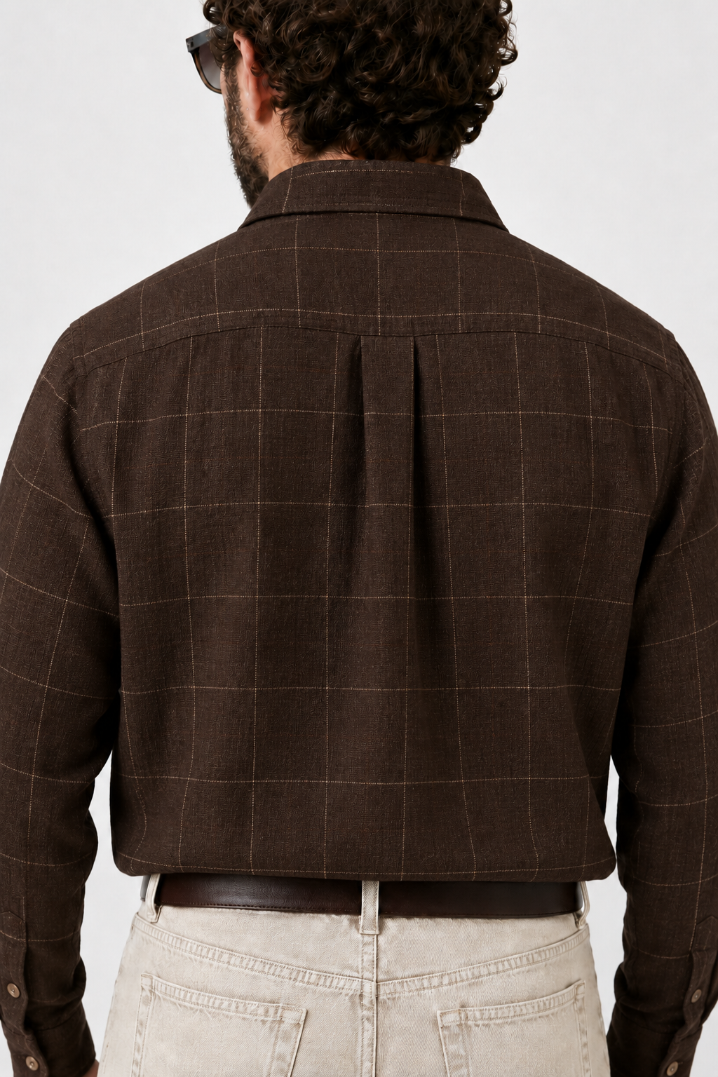 PLUS SIZE LINEN CHECK SHIRT FOR MEN | XL-7XL