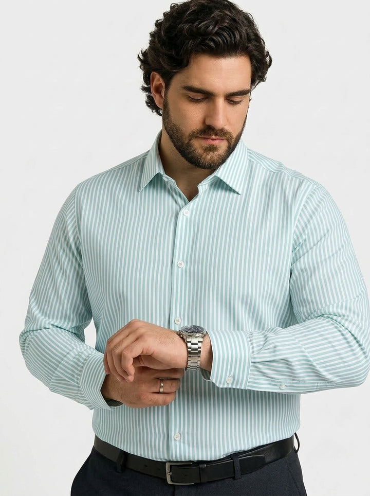 PLUS SIZE STRIPE GIZA SHIRT FOR MEN | XL-7XL