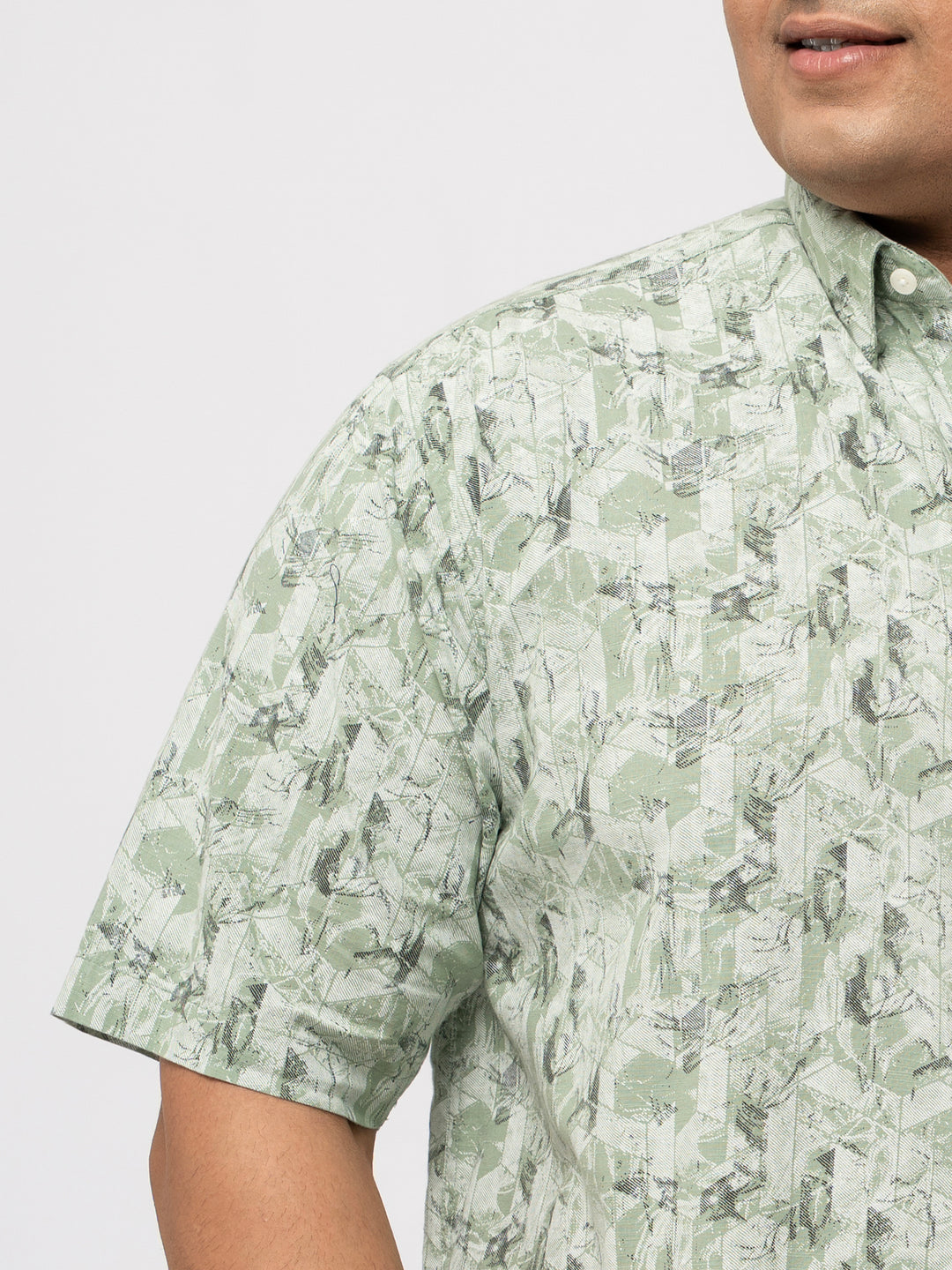 Plus size soft Cotton Printed Holiday Half Sleeve Shirt For Men | XL-7XL