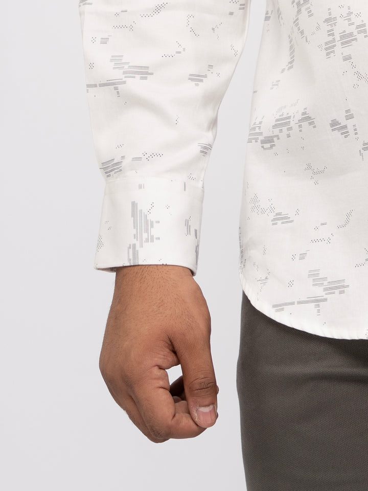 Plus size Printed Stretch Satin Party Shirt For Men | XL-7XL