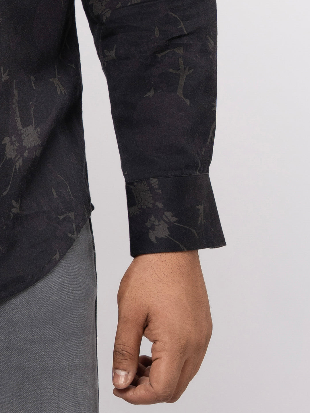 Plus size Printed Stretch Satin Party Shirt For Men | XL-7XL