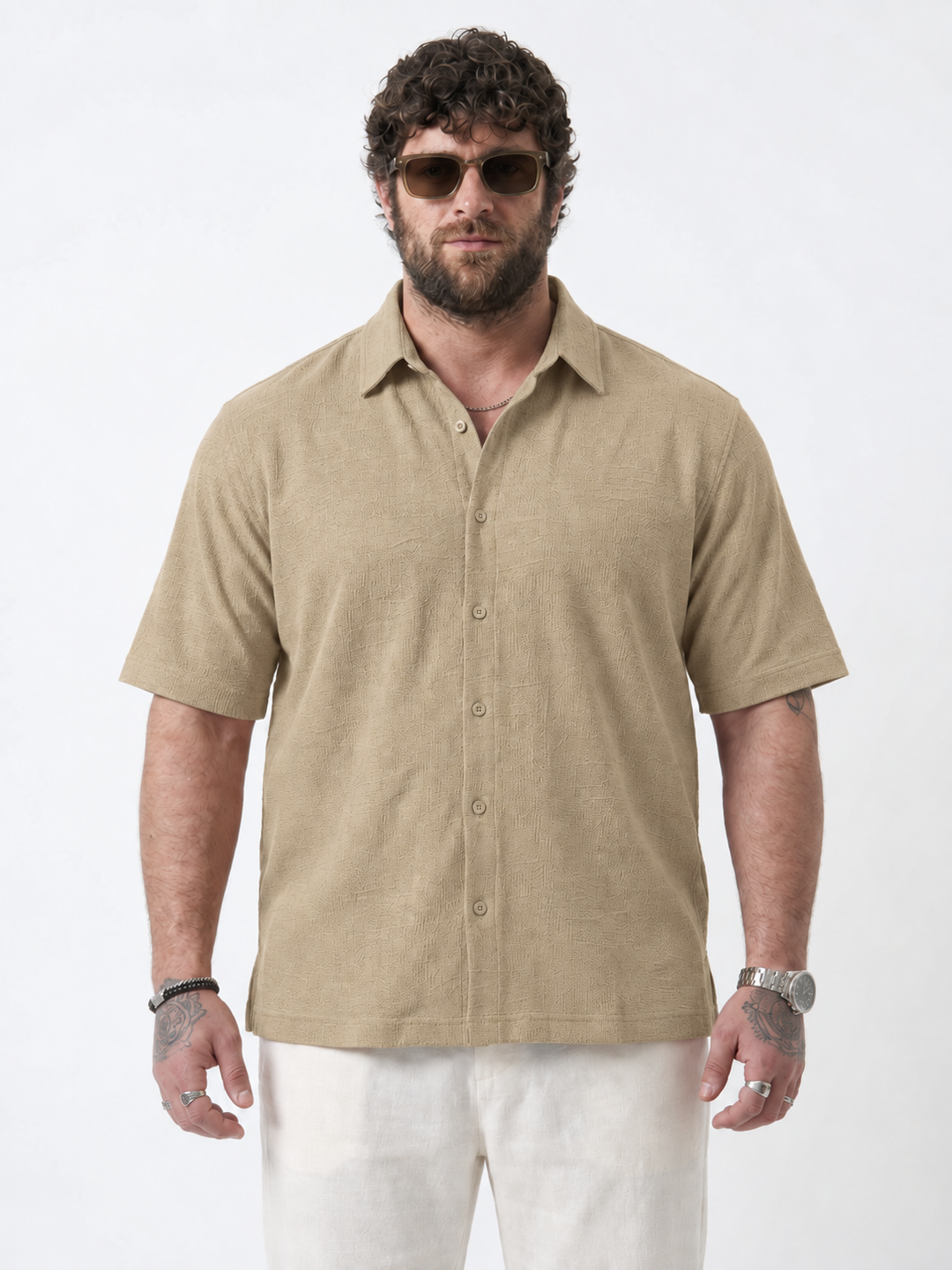 PLUS SIZE RESORT JACQURD SHIRT FOR MEN | XL-7XL