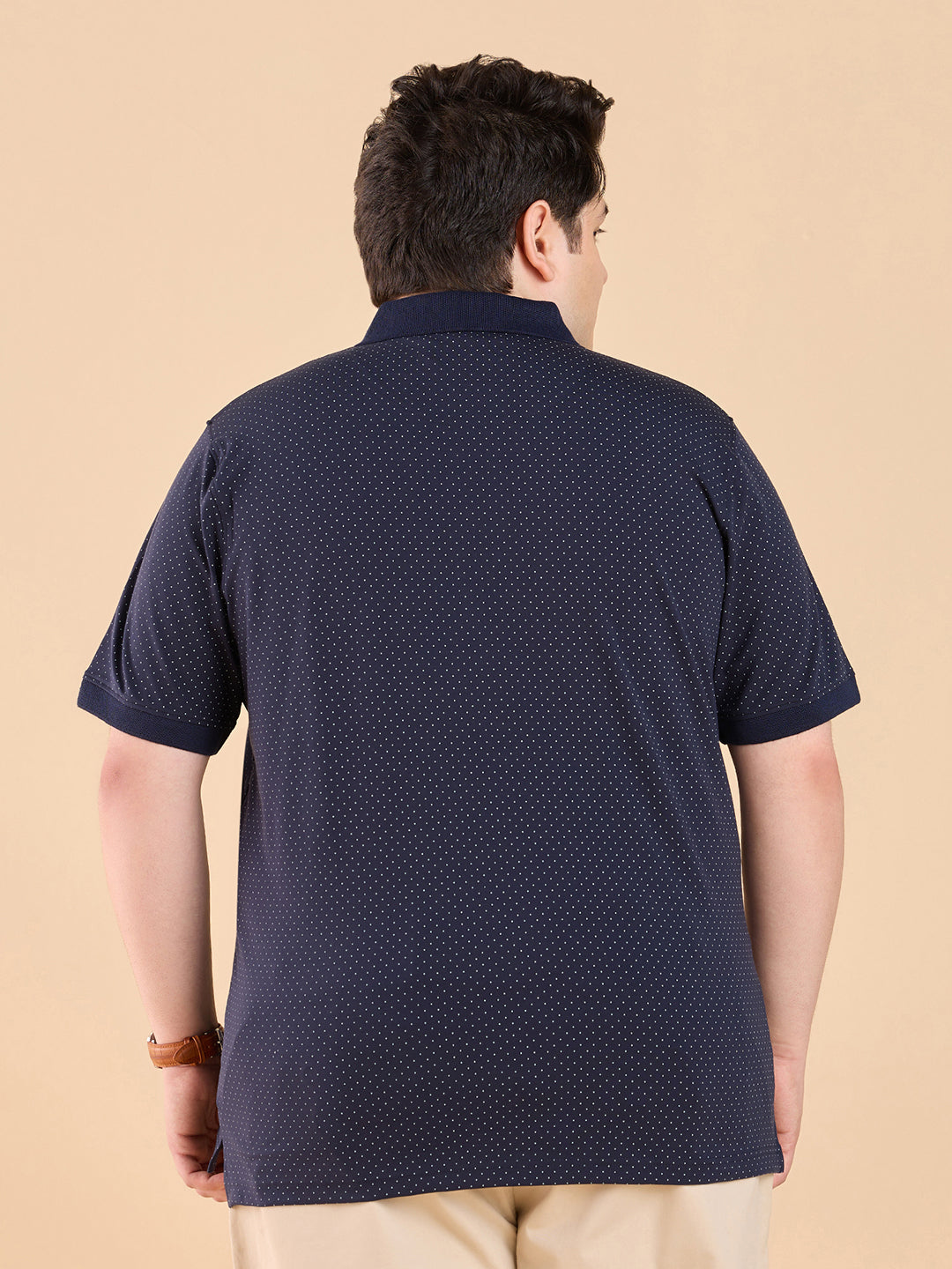 Premium Polka Printed Stretch Polo T-Shirt