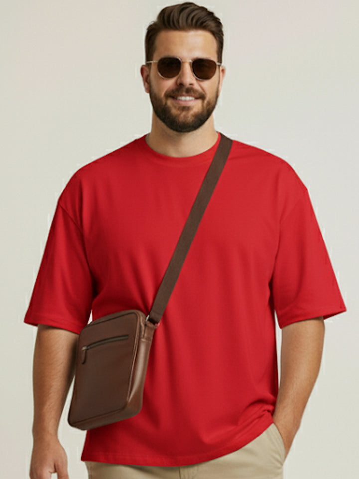 PLUS SIZE RED LABEL COTTON LYCRA LOOSE FIT T-SHIRT FOR MEN | XL-7XL