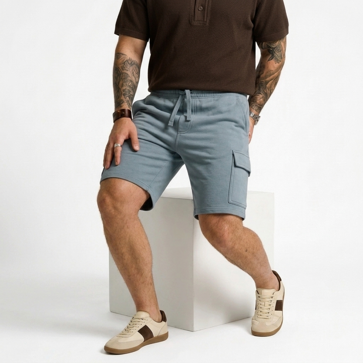 PLUS SIZE MEN’S KNIT CARGO LOUNGE SHORT | XL-7XL