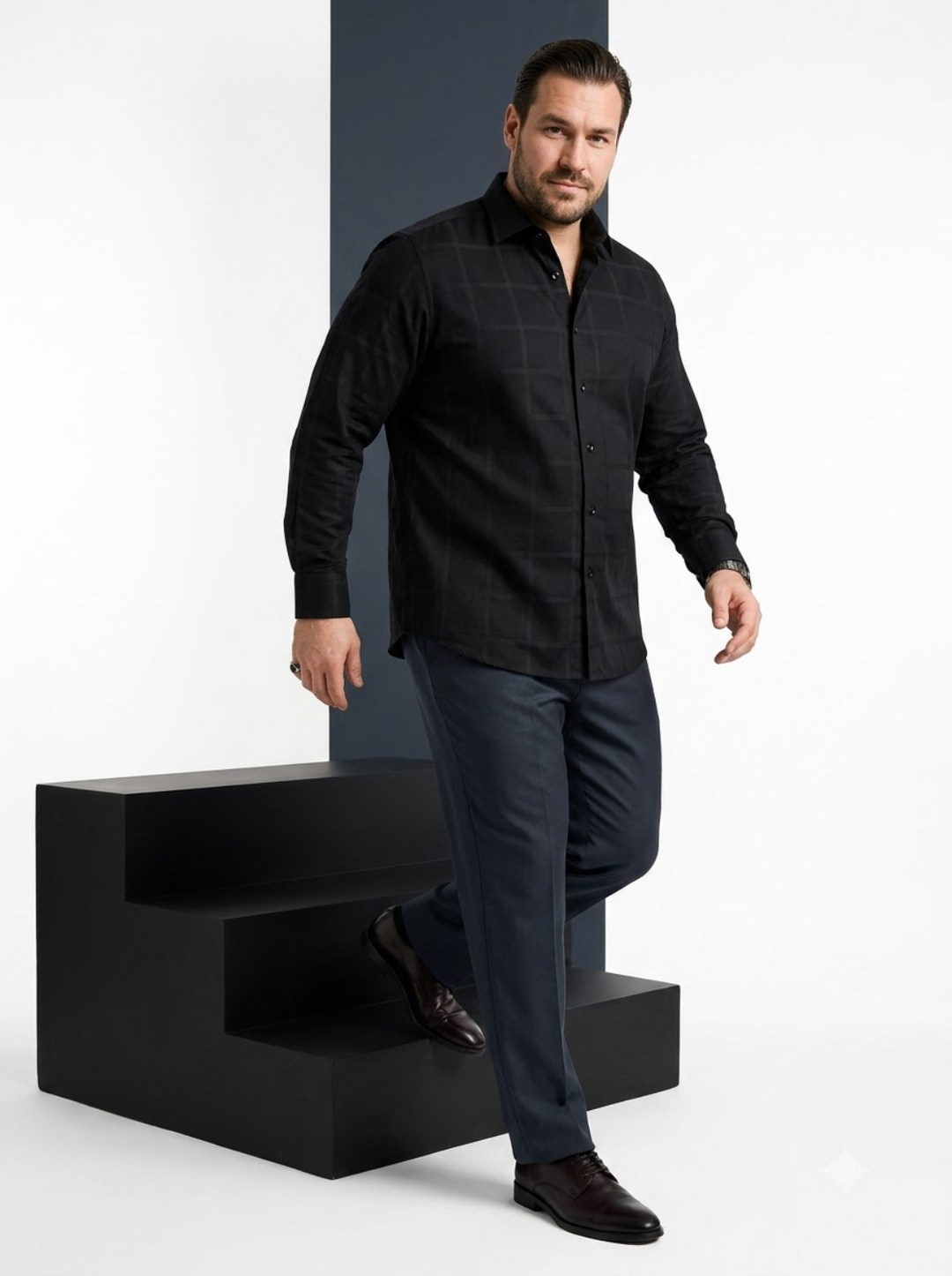 PLUS SIZE SELF CHECK SHIRT FOR MEN | XL-7XL