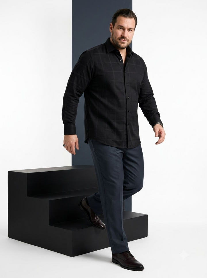 PLUS SIZE SELF CHECK SHIRT FOR MEN | XL-7XL
