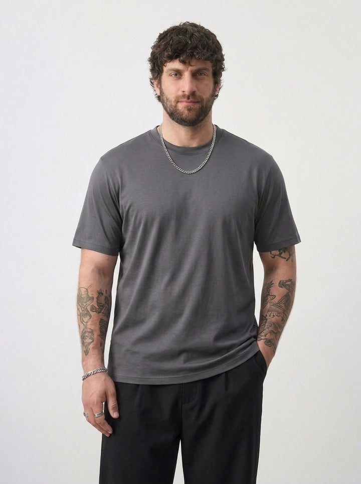 PLUS SIZE MERCERIZED COTTON T-SHIRT FOR MEN | XL-7XL