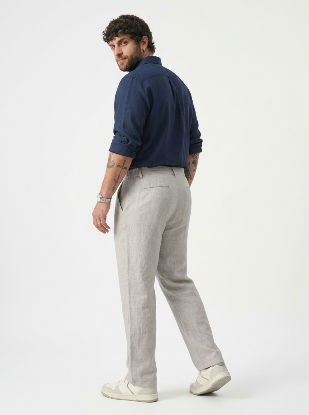 PLUS SIZE MEN’S LINEN PULLON PANT | XL-7XL