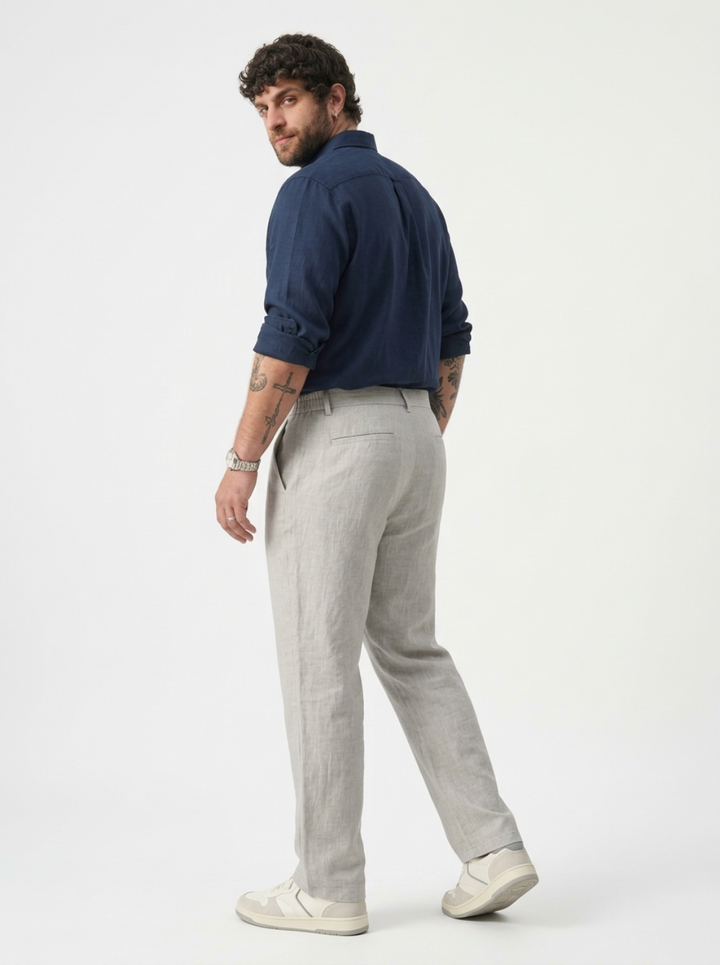 PLUS SIZE MEN’S LINEN PULLON PANT | XL-7XL
