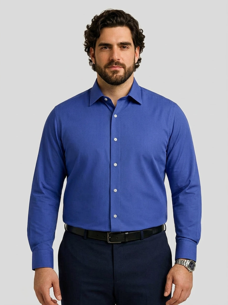 PLUS SIZE SOLID GIZA SHIRT FOR MEN | XL-7XL