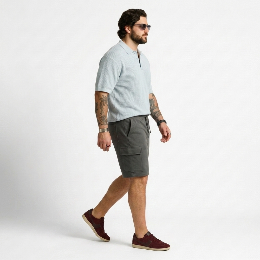 PLUS SIZE MEN’S KNIT CARGO LOUNGE SHORT | XL-7XL