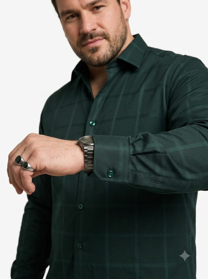 PLUS SIZE SELF CHECK SHIRT FOR MEN | XL-7XL